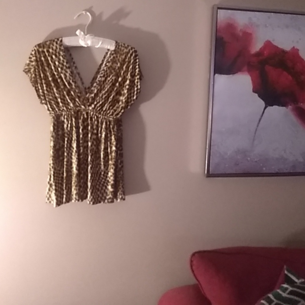 Lepord Print Silk Top